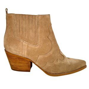 Sam Edelman Winona Womens Western Ankle Boots Size 9 Suede Leather Tan